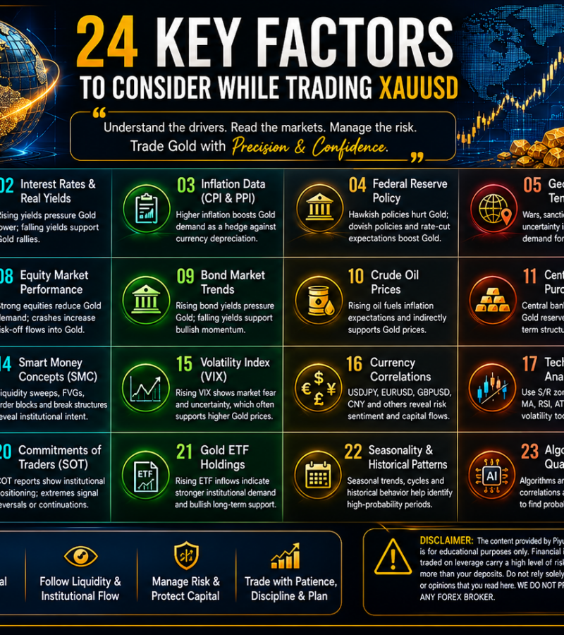 24 Key Factors to Consider While Trading XAUUSD – Spot Gold