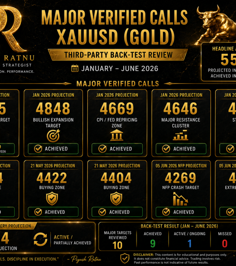 Piyush Ratnu Gold XAUUSD Most Accurate Analysis Algorithm Analysts Accuracy Report January – June 2026