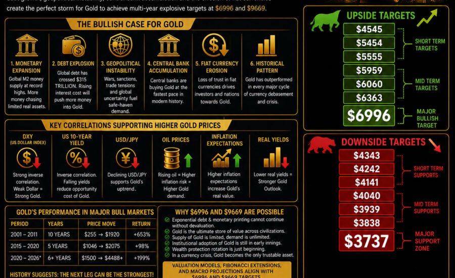XAUUSD Spot Gold: $6363/6996/9669 in next 690 days: Analysis and Projection by Piyush Ratnu