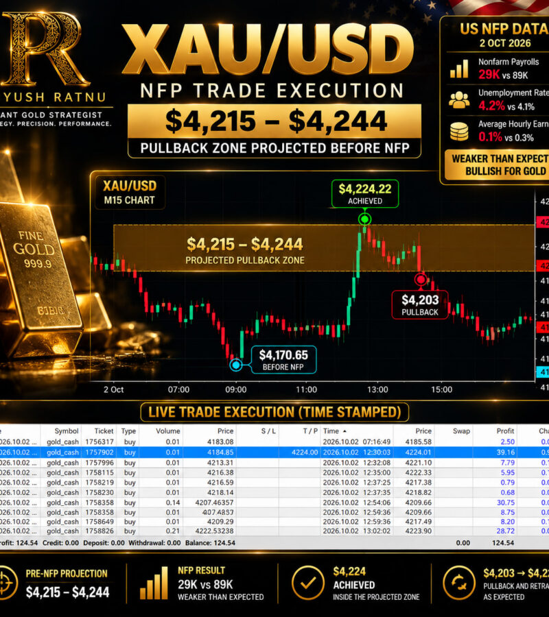 Who projected $4215 $4224 $4244 XAUUSD Price Targets before NFP on 02 October 2026